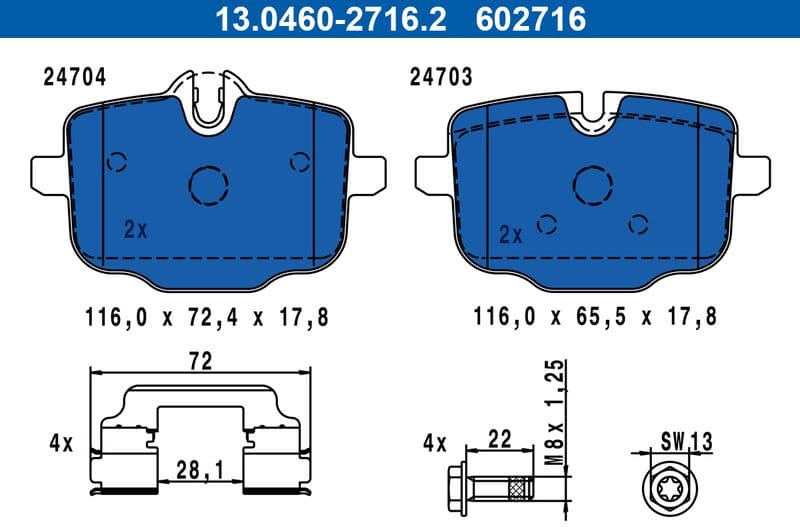 Brake Pad Set, disc brake 13.0460-2716.2 - image 3