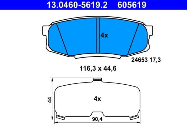 Brake Pad Set, disc brake 13.0460-5619.2 - image 2