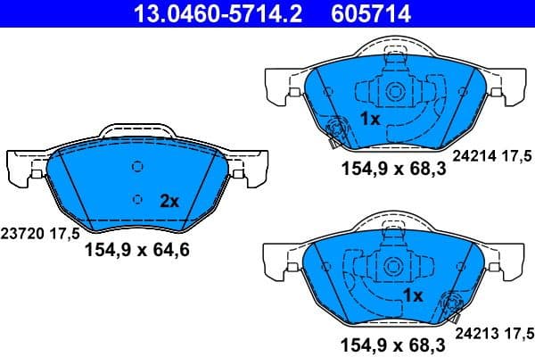 Brake Pad Set, disc brake 13.0460-5714.2 - image 2