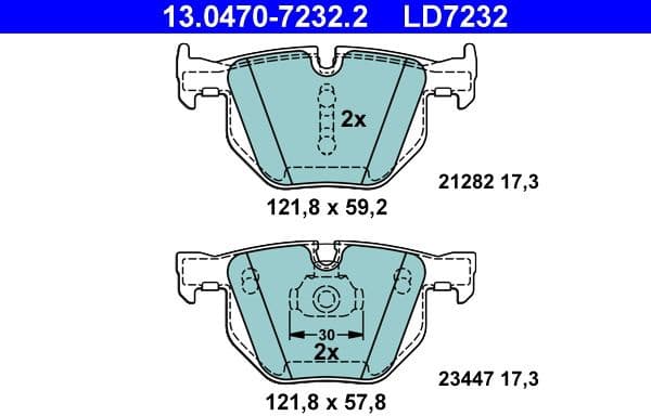 Brake Pad Set, disc brake ATE Ceramic 13.0470-7232.2 - image 2