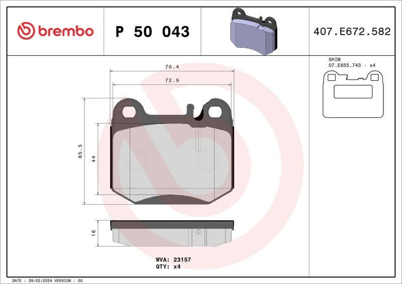 Brake Pad Set, disc brake PRIME LINE P50043 - image 3