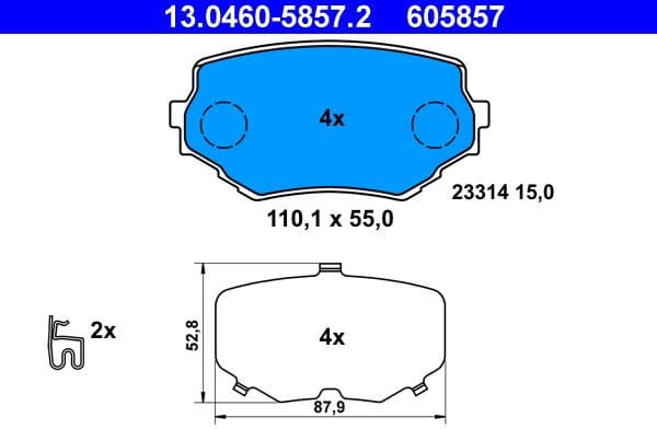 Brake Pad Set, disc brake 13.0460-5857.2 - image 2