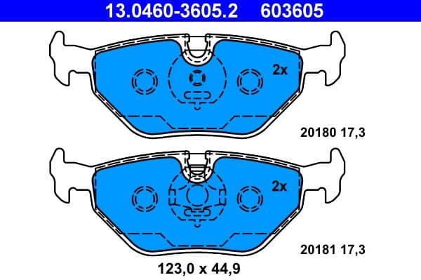 Brake Pad Set, disc brake 13.0460-3605.2 - image 3