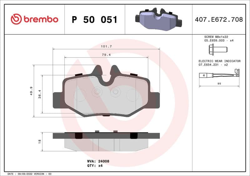 Brake pads rear, Top Quality P50051 - image 3