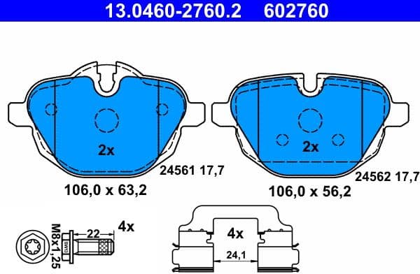 Brake Pad Set, disc brake 13.0460-2760.2 - image 2