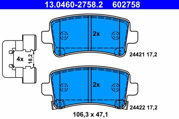 Brake Pad Set, disc brake 13.0460-2758.2 - image 3