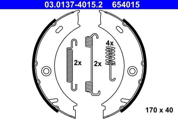 Brake Shoe Set, parking brake 03.0137-4015.2 - image 2