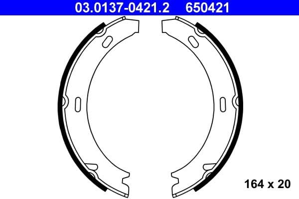 Brake Shoe Set, parking brake 03.0137-0421.2 - image 2