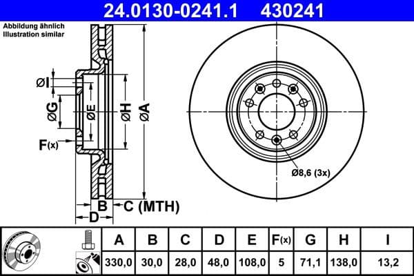 Brake Disc 24.0130-0241.1 - image 2