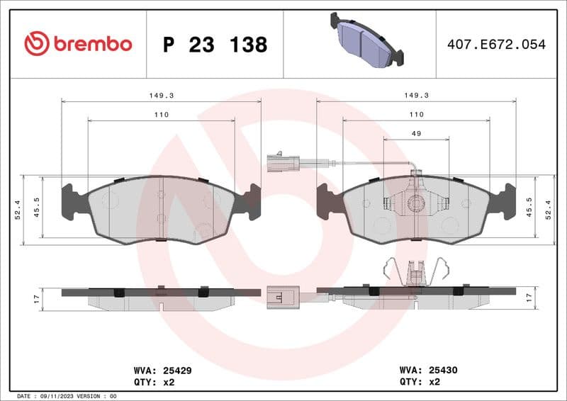 Brake Pad Set, disc brake PRIME LINE P23138 - image 3