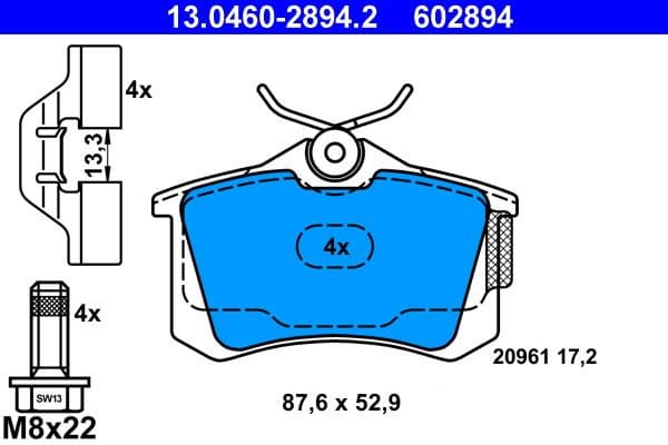 Brake Pad Set, disc brake 13.0460-2894.2 - image 2