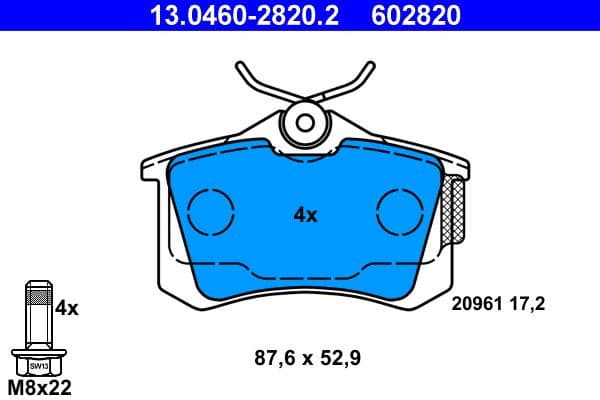 Brake Pad Set, disc brake 13.0460-2820.2 - image 2