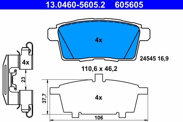 Brake Pad Set, disc brake 13.0460-5605.2 - image 2