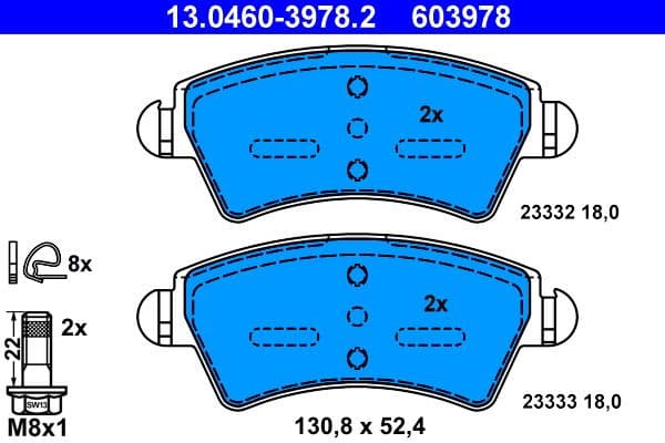 Brake Pad Set, disc brake 13.0460-3978.2 - image 2