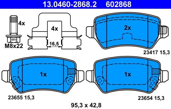 Brake Pad Set, disc brake 13.0460-2868.2 - image 2