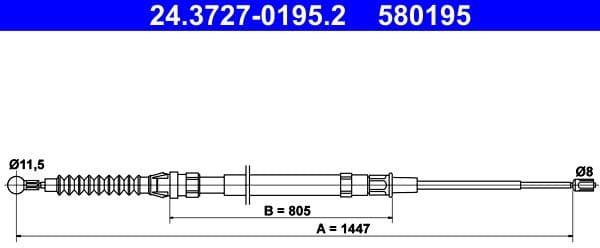 Cable Pull, parking brake 24.3727-0195.2 - image 2