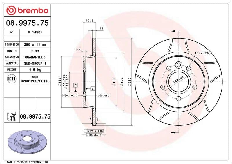 Brake Disc XTRA LINE - Max 08.9975.75 - image 3