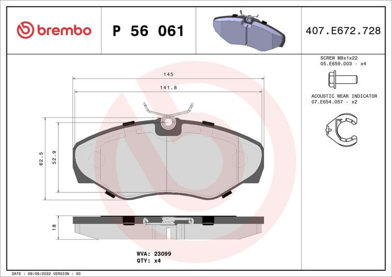 Brake pads front, Top Quality P56061 - image 3