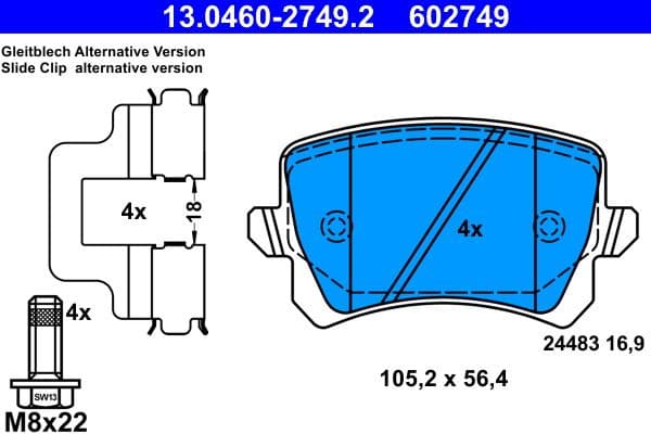 Brake Pad Set, disc brake 13.0460-2749.2 - image 4