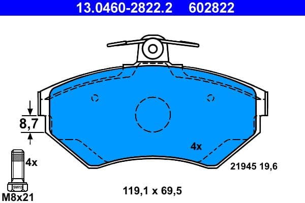 Brake Pad Set, disc brake 13.0460-2822.2 - image 2