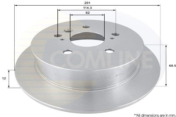 Brake disc, 1pcs REAR ADC01102 - image 2