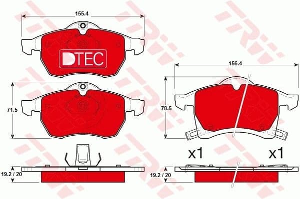 Brake Pad Set, disc brake DTEC COTEC GDB1350DTE