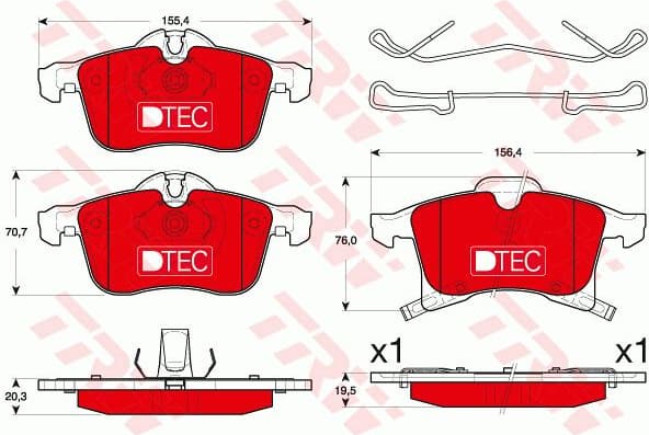 Brake Pad Set, disc brake DTEC COTEC GDB1668DTE