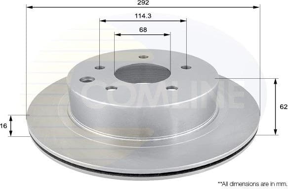 Brake disc, 1pcs REAR ADC0272V