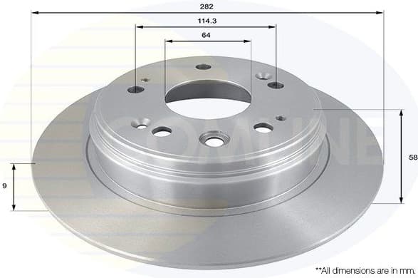 Brake disc, 1pcs REAR ADC0562 - image 2