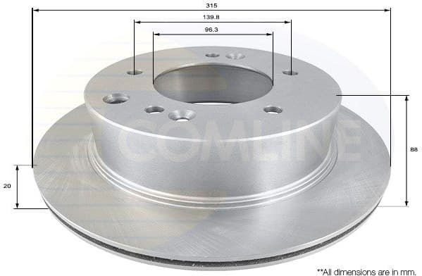 Brake disc, 1pcs REAR ADC1088V