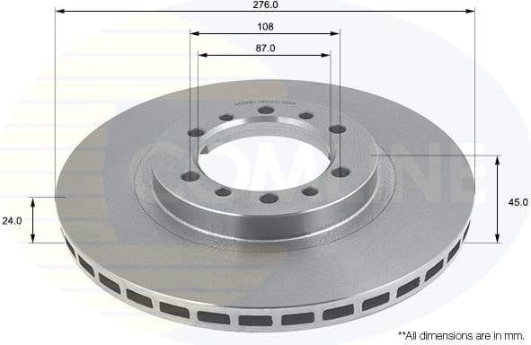 Brake disc, 1pcs FRONT ADC0336V