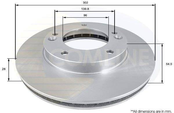 Brake disc, 1pcs FRONT ADC1051V