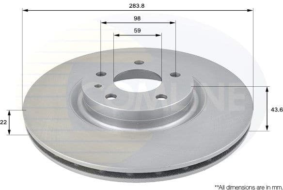 Brake disc, 1pcs FRONT ADC1805V - image 2