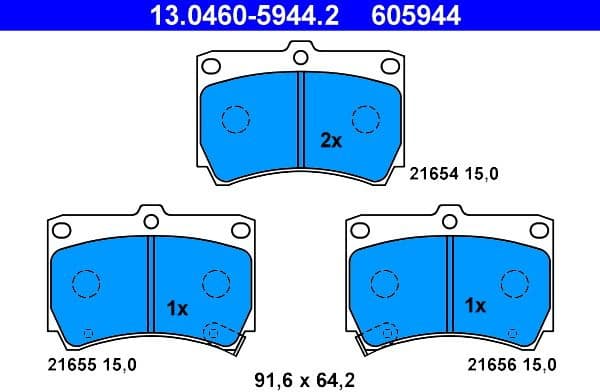 Brake Pad Set, disc brake 13.0460-5944.2 - image 2