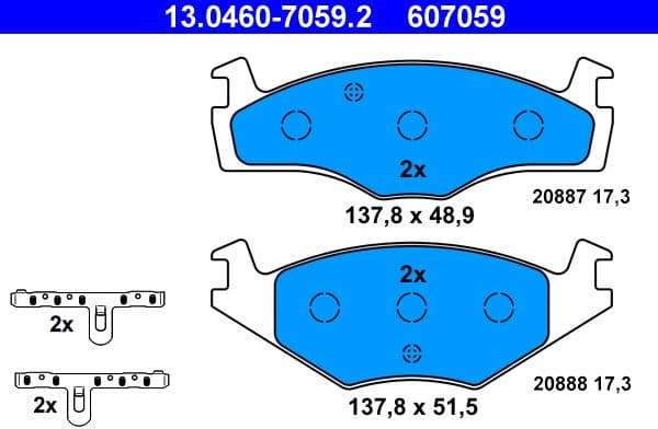 Brake Pad Set, disc brake 13.0460-7059.2 - image 2