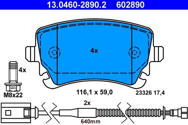Brake Pad Set, disc brake 13.0460-2890.2 - image 2