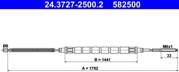 Cable Pull, parking brake 24.3727-2500.2 - image 2