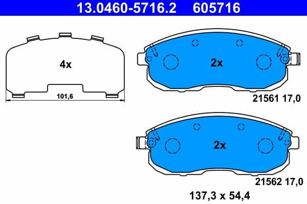 Brake Pad Set, disc brake 13.0460-5716.2 - image 2