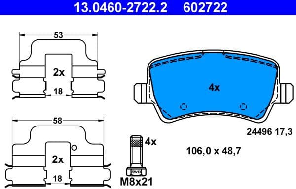 Brake Pad Set, disc brake 13.0460-2722.2 - image 2