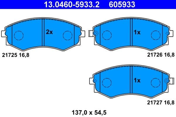 Brake Pad Set, disc brake 13.0460-5933.2 - image 2