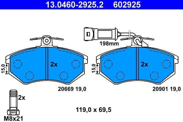 Brake Pad Set, disc brake 13.0460-2925.2 - image 3