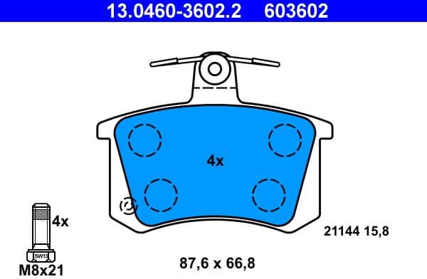 Brake Pad Set, disc brake 13.0460-3602.2 - image 2