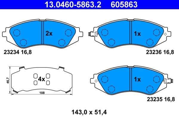Brake Pad Set, disc brake 13.0460-5863.2 - image 2