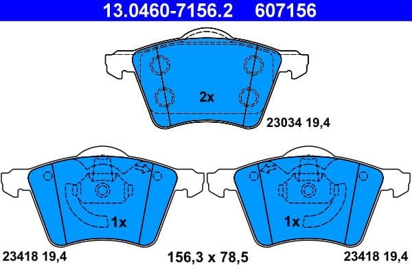 Brake Pad Set, disc brake 13.0460-7156.2 - image 2
