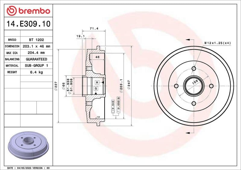Brake Drum ESSENTIAL LINE 14.E309.10 - image 3