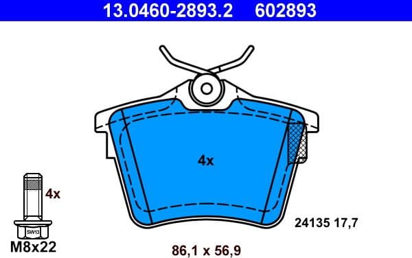 Brake Pad Set, disc brake 13.0460-2893.2 - image 2