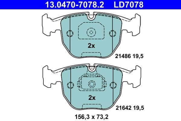 Brake Pad Set, disc brake ATE Ceramic 13.0470-7078.2 - image 2