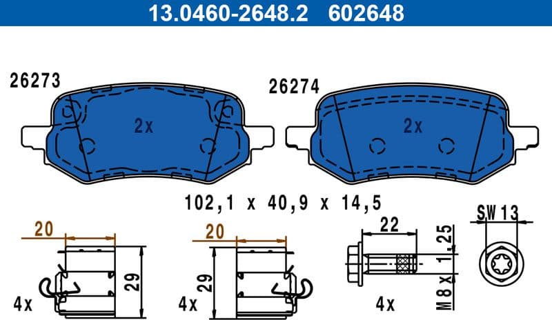 Brake Pad Set, disc brake 13.0460-2648.2 - image 2