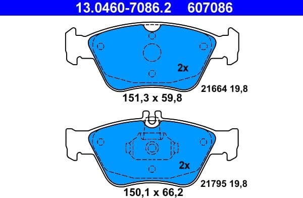 Brake Pad Set, disc brake 13.0460-7086.2 - image 2