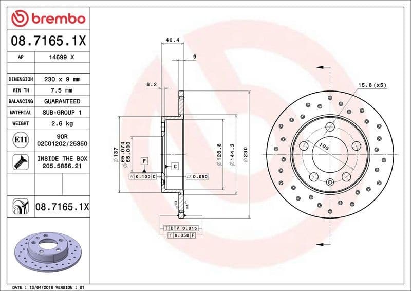 Brake Disc XTRA LINE - Xtra 08.7165.1X - image 3